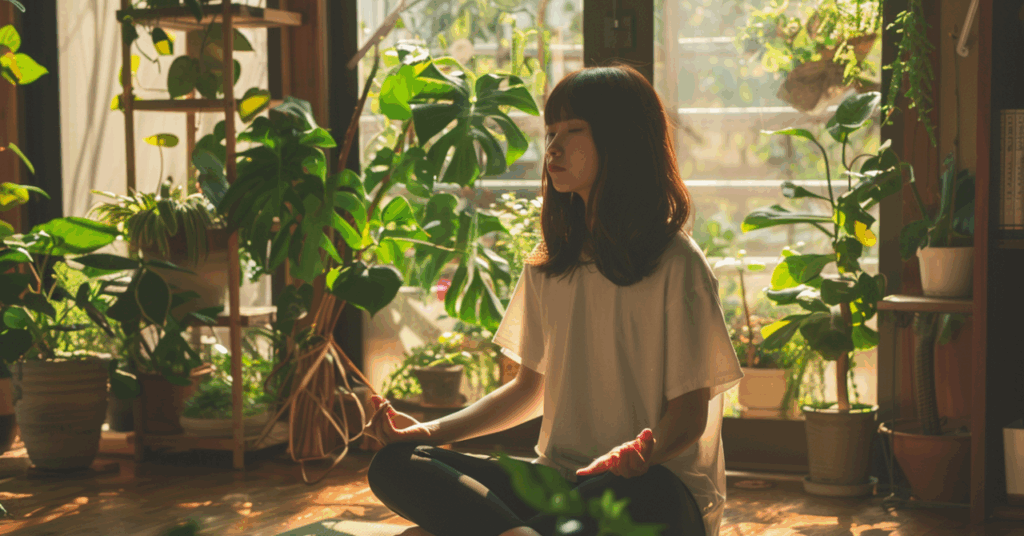 瞑想する女性