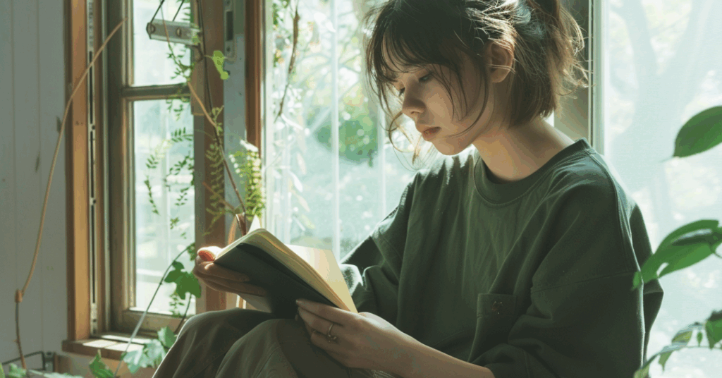 本を読む女性