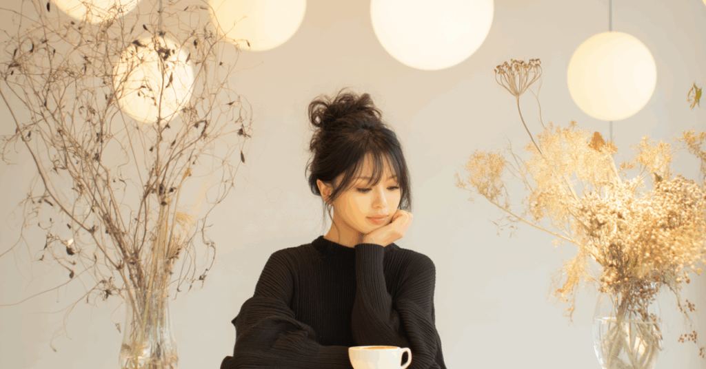 少し考える女性