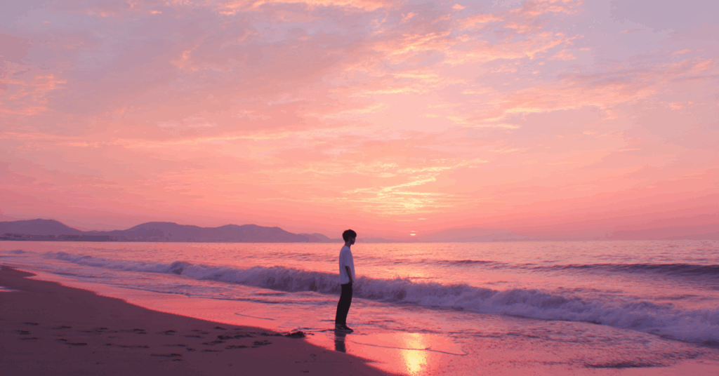 夕日　海　男性