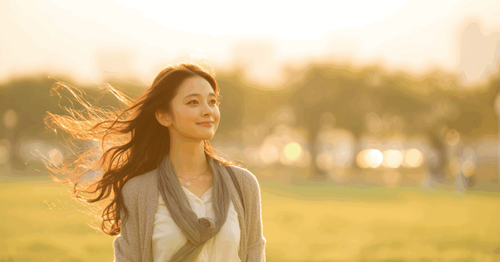 笑顔の女性