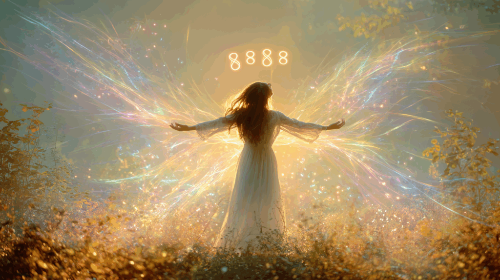 両手を広げる女性 8888