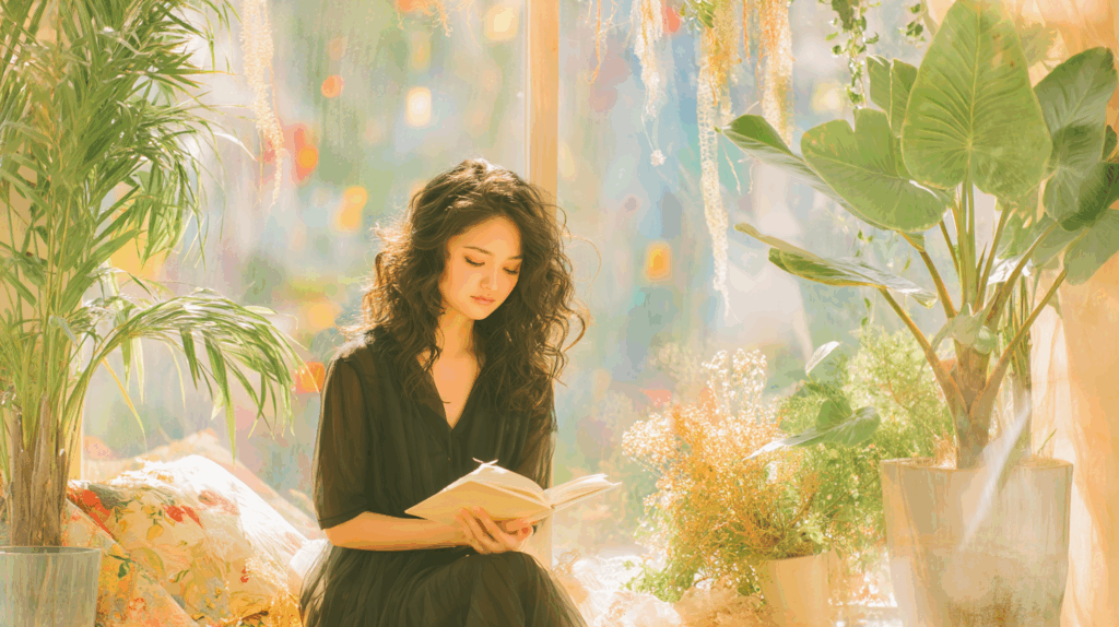 本を読む女性